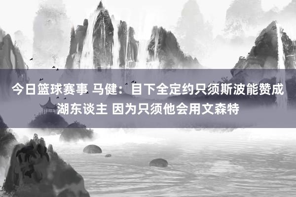 今日篮球赛事 马健：目下全定约只须斯波能赞成湖东谈主 因为只须他会用文森特