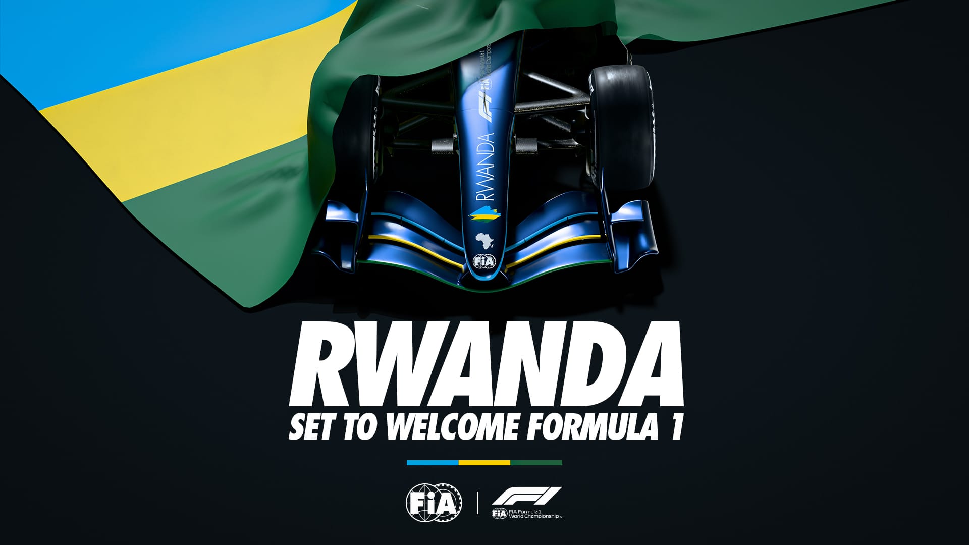 Cartel oficial del anuncio del Gran Premio de Ruanda de Fórmula 1