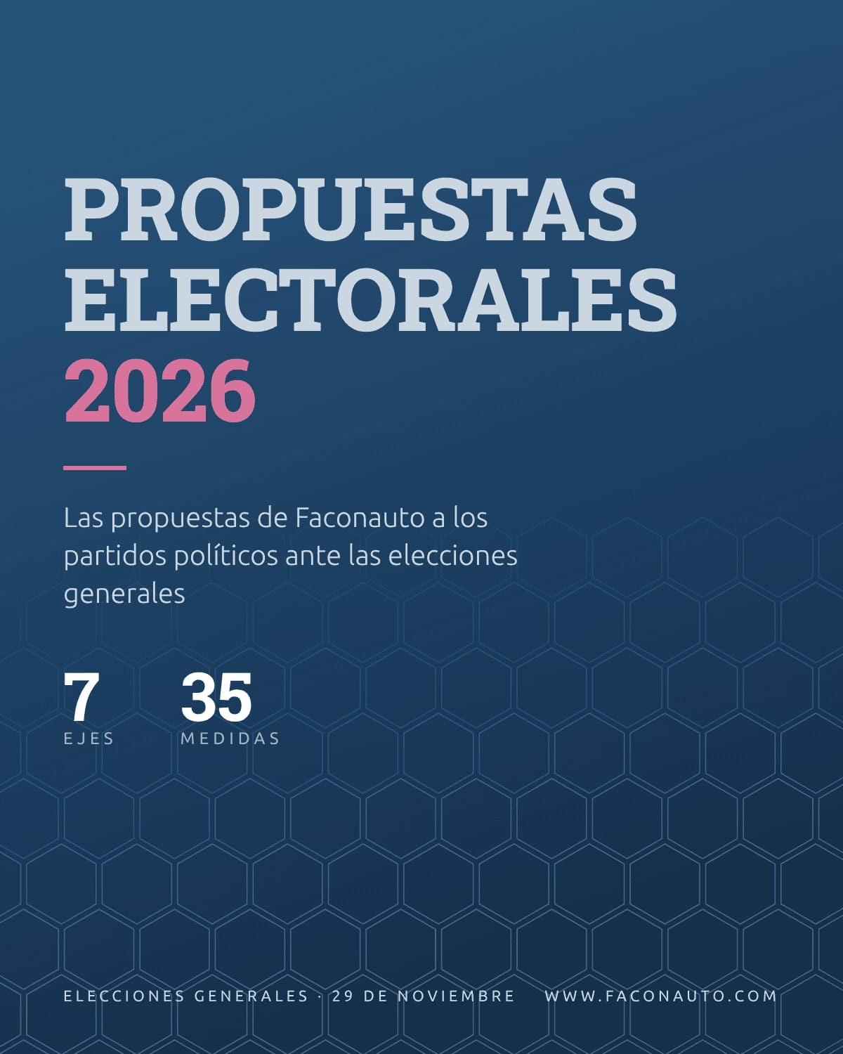 Propuestas de Faconauto para las elecciones generales