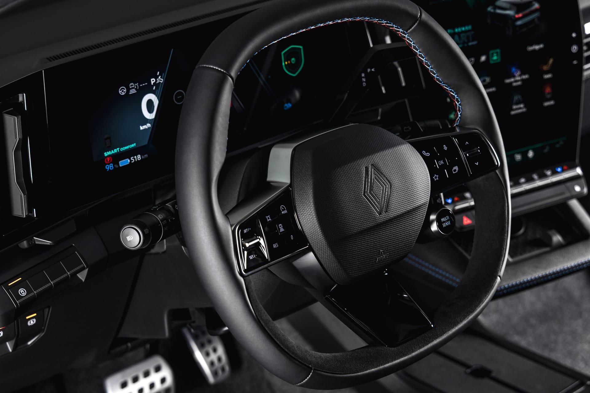 Volante y cuadro de instrumentos digital del Renault Megane E-Tech